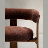 Granite Стул на 3 ножках из коричневого шенилла и массива ясеня в отделке орех