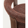 Granite Стул на 3 ножках из коричневого шенилла и массива ясеня в отделке орех