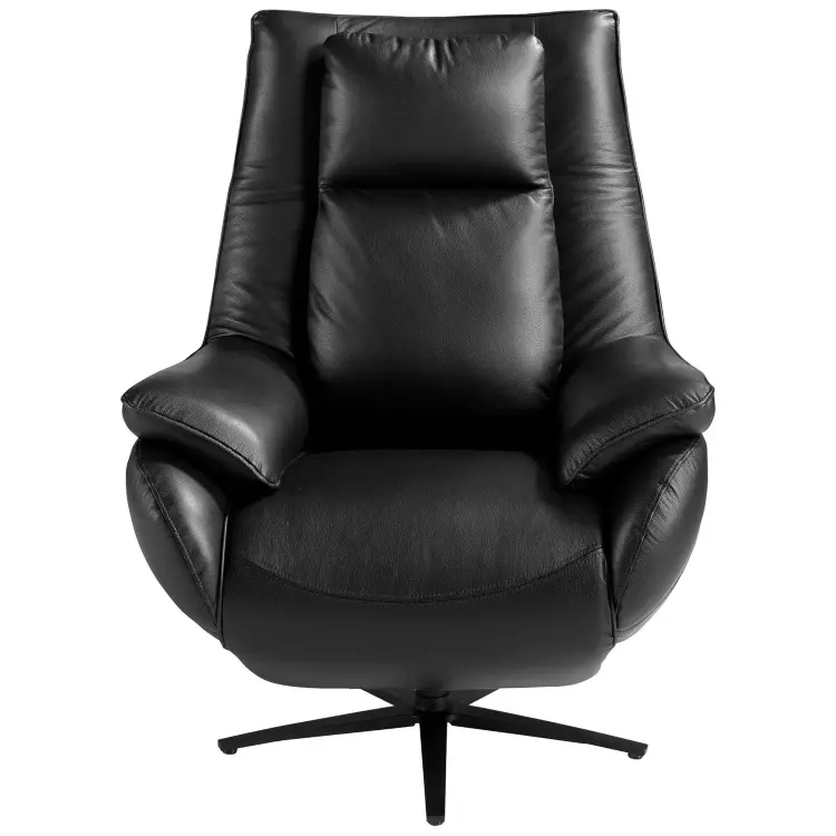 Кресло-реклайнер поворотное 5124/A1167-T541040 черное кожаное