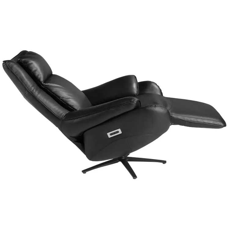 Кресло-реклайнер поворотное 5124/A1167-T541040 черное кожаное