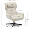 Zalina Вращающееся кресло с подлокотниками из белой ткани букле