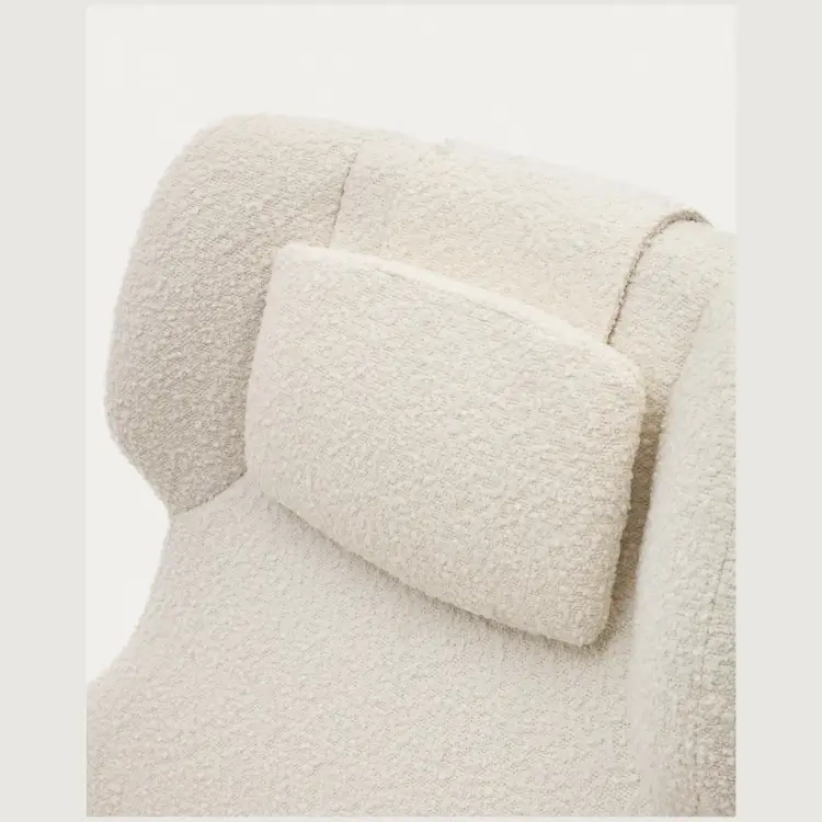 Zalina Вращающееся кресло с подлокотниками из белой ткани букле