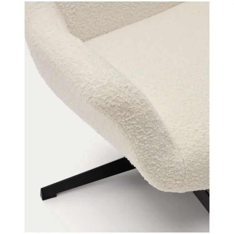 Zalina Вращающееся кресло с подлокотниками из белой ткани букле