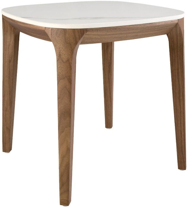 Приставной столик 2133/ET933 из мраморной керамики и ореха