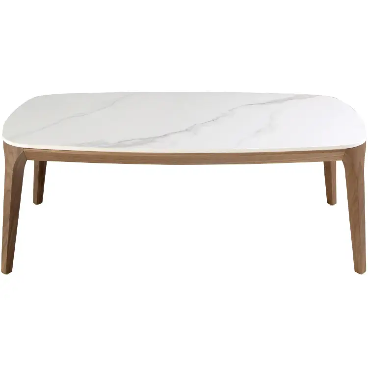 Овальный столик 2132/CT933 из керамики и ореха