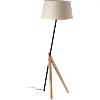 Торшер TREEWOOD с ножками из ясеня и бежевым абажуром 1xE27