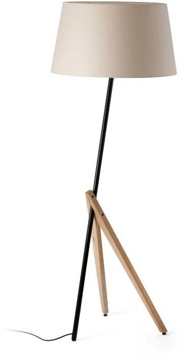 Торшер TREEWOOD с ножками из ясеня и бежевым абажуром 1xE27