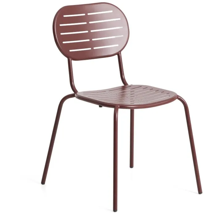 Уличный стул Brai из оцинкованной стали бордового цвета