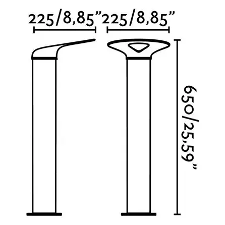 Ландшафтный светильник Lotus темно-серый 80 см