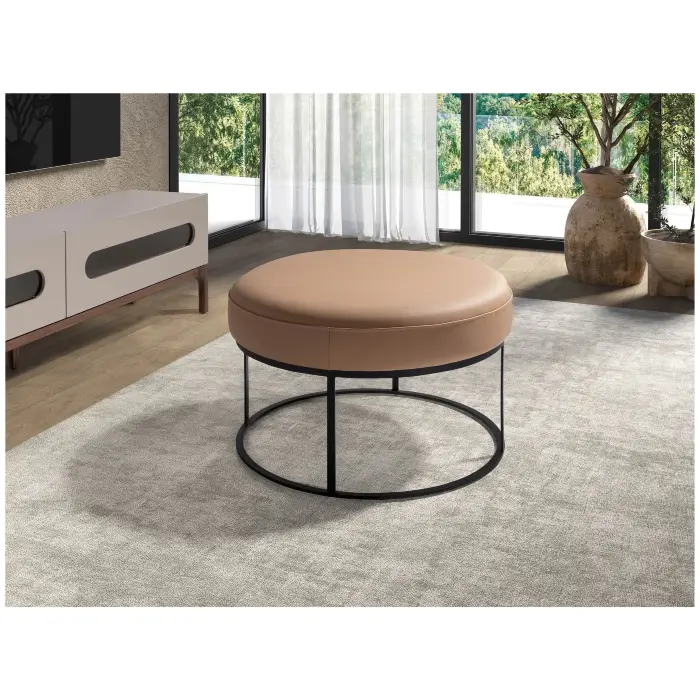 Банкетка из коричневой кожи 5190