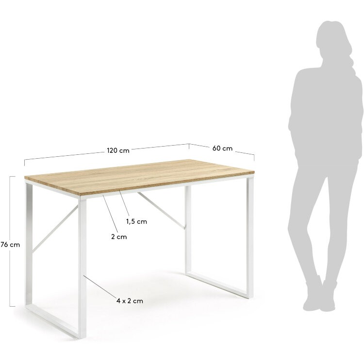 Письменный стол Lisbet 120x60 металл белый