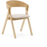 Стул Godia из дерева в натуральном цвете и бежевого шенилла