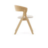 Стул Godia из дерева в натуральном цвете и бежевого шенилла