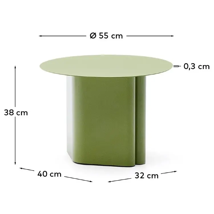 Столик Arvin из железа зеленого цвета Ø 55 см