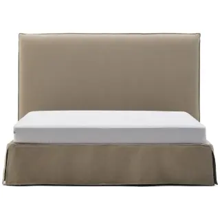 Кровать Jaira серо-коричневого цвета со съемным чехлом для матраса 150 x 190