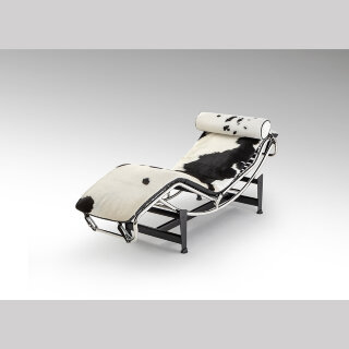 Leco Шезлонг из коровьей кожи черный/белый
