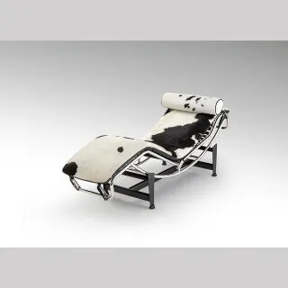 Leco Шезлонг из коровьей кожи черный/белый