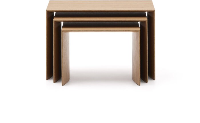 Litto Комплект из 3-х столиков из дубового шпона с отделкой натурального цвета