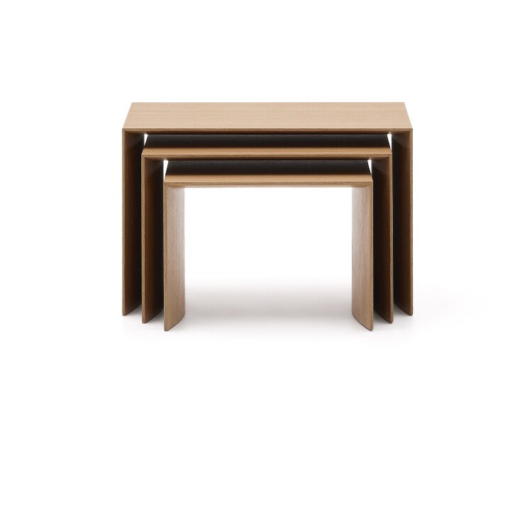 Litto Комплект из 3-х столиков из дубового шпона с отделкой натурального цвета