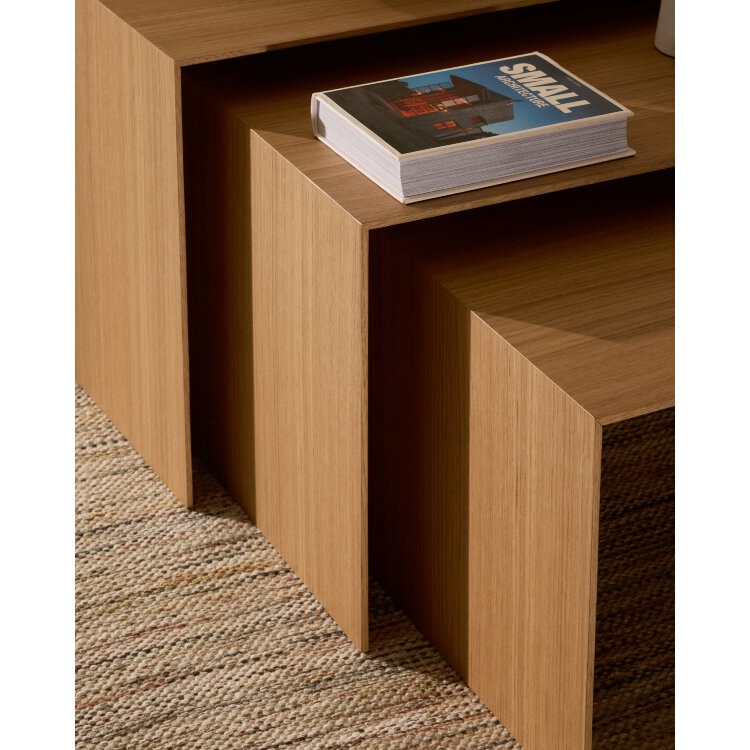 Litto Комплект из 3-х столиков из дубового шпона с отделкой натурального цвета