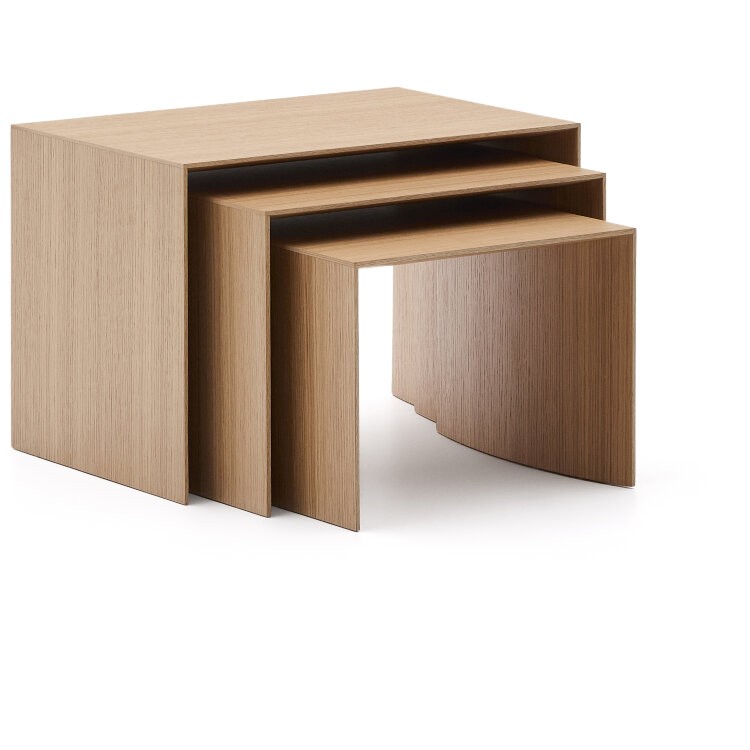 Litto Комплект из 3-х столиков из дубового шпона с отделкой натурального цвета