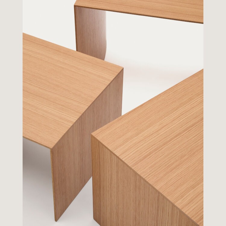 Litto Комплект из 3-х столиков из дубового шпона с отделкой натурального цвета