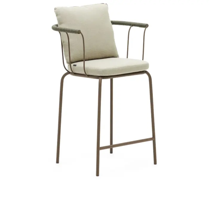 Salguer Барный стул из веревки и стали окрашенный в коричневый цвет