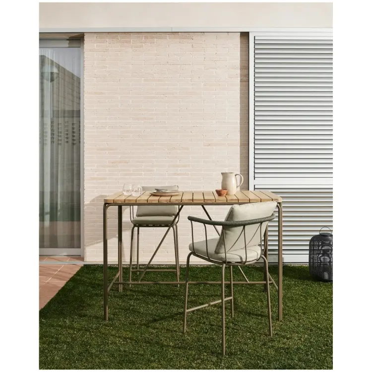 Salguer Барный стул из веревки и стали окрашенный в коричневый цвет