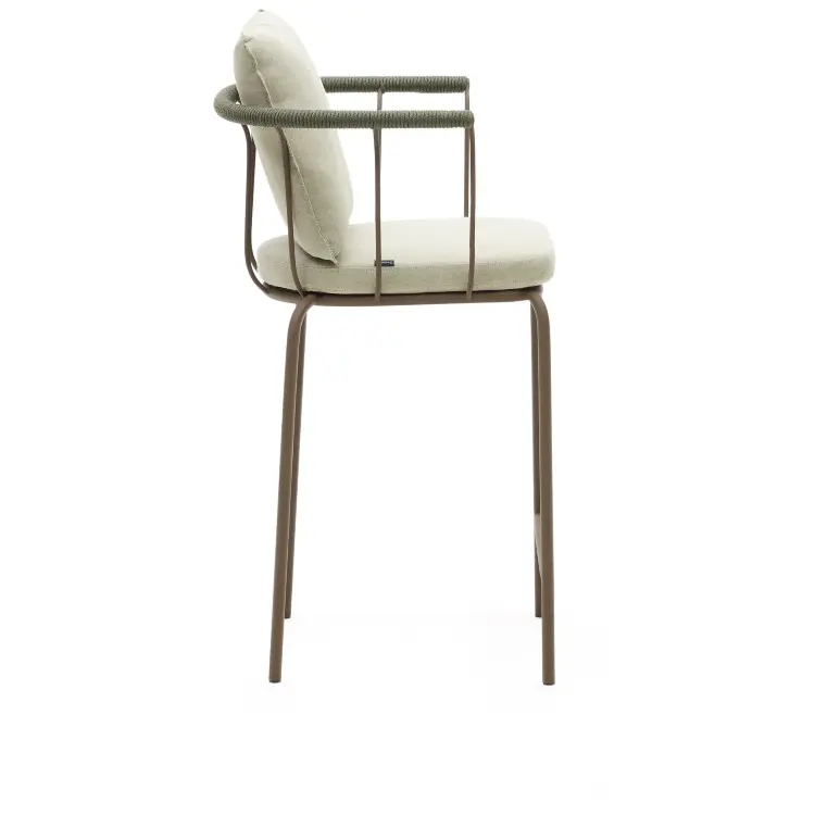 Salguer Барный стул из веревки и стали окрашенный в коричневый цвет