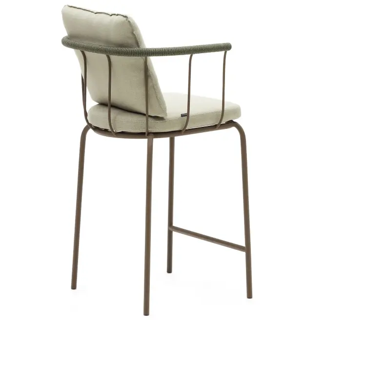 Salguer Барный стул из веревки и стали окрашенный в коричневый цвет