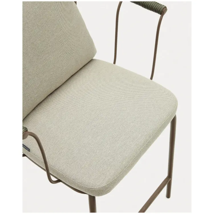 Salguer Барный стул из веревки и стали окрашенный в коричневый цвет