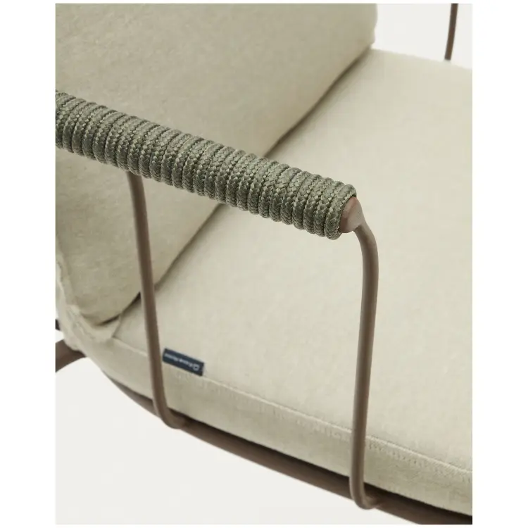 Salguer Барный стул из веревки и стали окрашенный в коричневый цвет