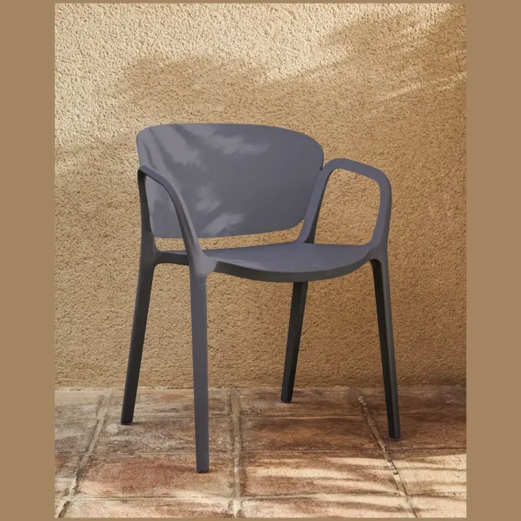 Уличный стул Ania темно-серый пластиковый