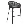 Веревочный барный стул Yanet черного цвета 80 см
