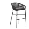 Веревочный барный стул Yanet черного цвета 80 см