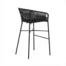Веревочный барный стул Yanet черного цвета 80 см