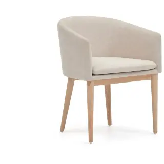 Harlan Бежевый стул из синели с ножками из массива ясеня