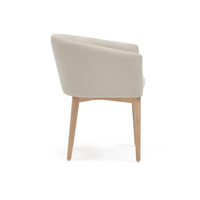 Harlan Бежевый стул из синели с ножками из массива ясеня