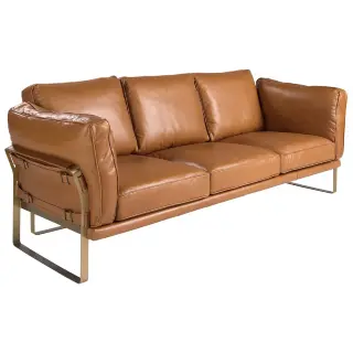 Диван 3-местный 6230 из кожи верблюжьего цвета