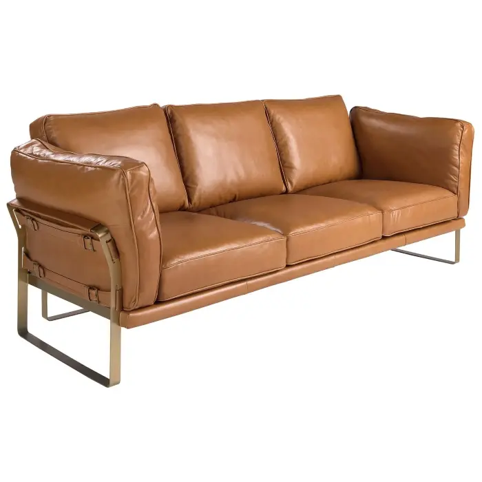 Диван 3-местный 6230 из кожи верблюжьего цвета