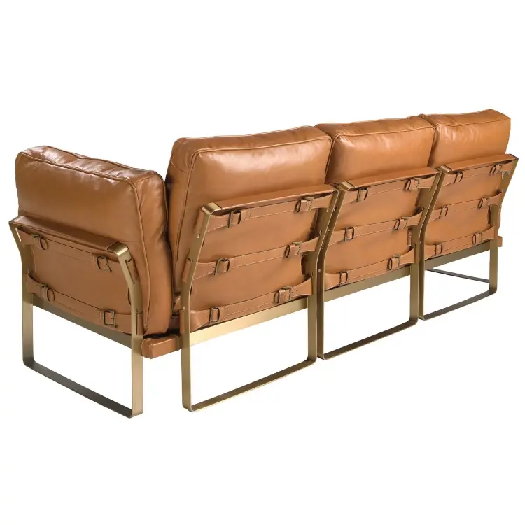 Диван 3-местный 6230 из кожи верблюжьего цвета