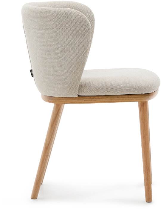 Ciselia Стул из бежевой синели и натурального массива ясеня