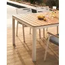 Bona Уличный стол из алюминия в белой отделке и тикового дерева 160 x 90 см