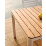 Bona Уличный стол из алюминия в белой отделке и тикового дерева 160 x 90 см