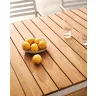 Bona Уличный стол из алюминия в белой отделке и тикового дерева 160 x 90 см