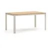 Bona Уличный стол из алюминия в белой отделке и тикового дерева 160 x 90 см
