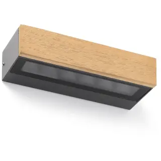 Уличный настенный светильник Doro-13 LED 2x6.5W 3000K дерево