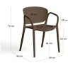 Уличный стул Ania темно-коричневый пластиковый