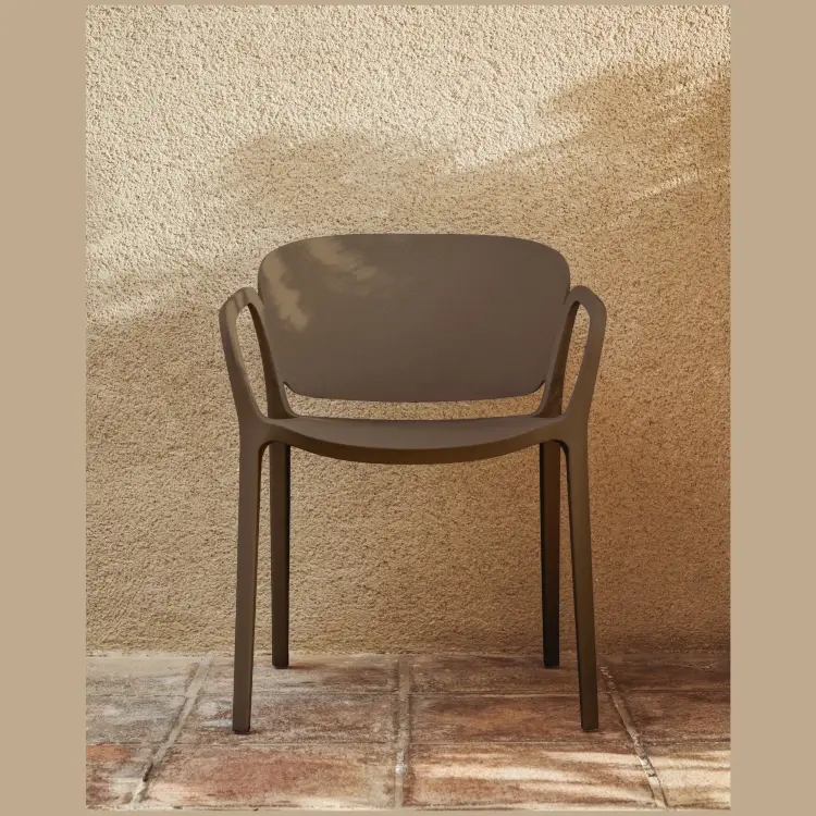 Уличный стул Ania темно-коричневый пластиковый