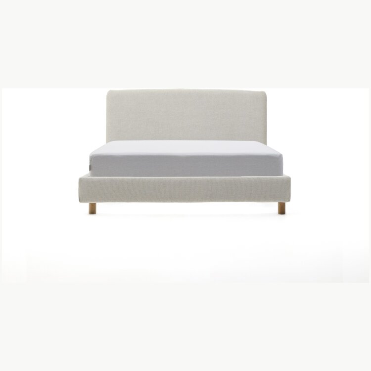 Кровать Valma из жемчужного шенилла со съемным чехлом для матраса 90 x 200 см